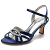 Women's Peep Toe Mid Heel Ankle Strap Elegant Party Sandals with Cutout