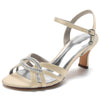 Women's Peep Toe Mid Heel Ankle Strap Elegant Party Sandals with Cutout