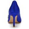 Women's Closed Toe High Heel Elegant Wedding Shoes with Leaf Rhinestones