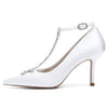 Women's Rhinestone High Heel Ankle Straps Chic Wedding Shoes