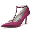 Women's Rhinestone High Heel Ankle Straps Chic Wedding Shoes