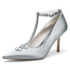 Women's Rhinestone High Heel Ankle Straps Chic Wedding Shoes