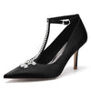 Women's Rhinestone High Heel Ankle Straps Chic Wedding Shoes