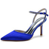 Women's Elegant Pointed Toe High Heel Rhinestone Ankle Strap Pumps