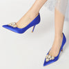 Women's Pointed Toe Stiletto Heel Heart Rhinestone Elegant Wedding Shoes