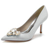 Women's Pointed Toe Stiletto Heel Heart Rhinestone Elegant Wedding Shoes