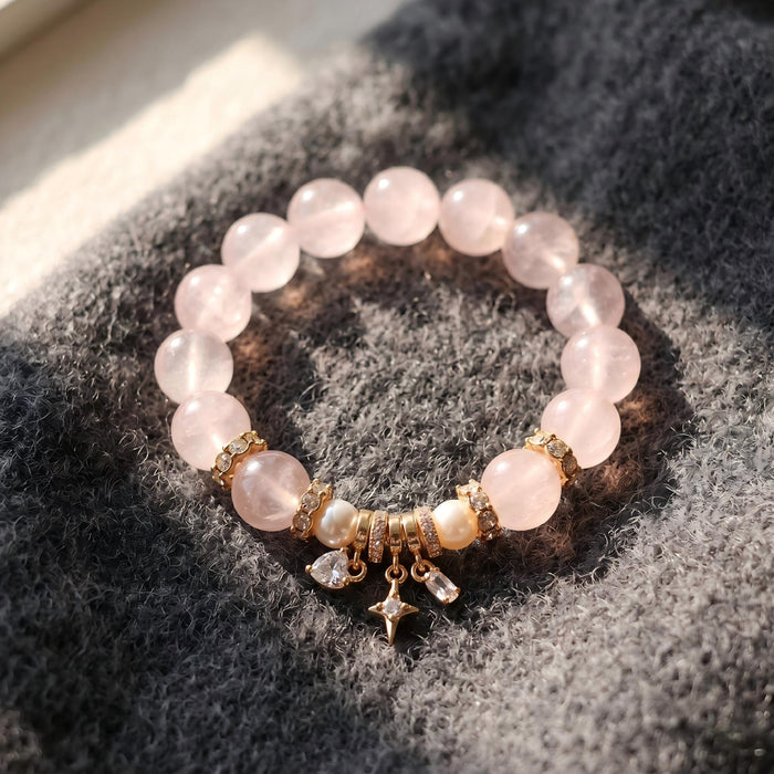 Crystal Bead Bracelets with Gold Star Charm