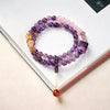 Purple Crystal Mala Beads Red Agate Charm