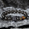 Black Onyx Bead Bracelets Tiger Eye Charm