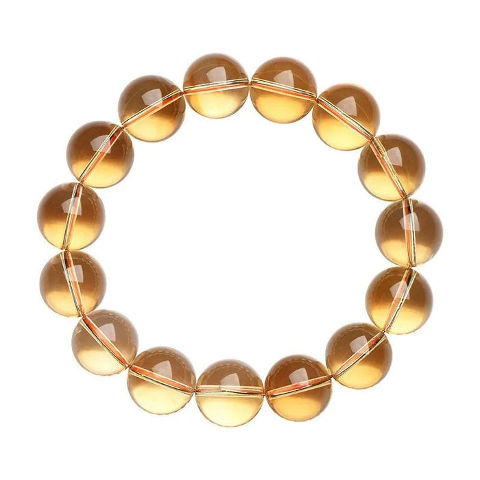 Yellow Citrine Crystal Mala Beads Stretch Bracelet