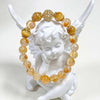 Yellow Citrine Crystal Mala Beads Stretch Bracelet