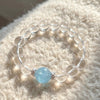 Clear Quartz Aquamarine Bead Bracelets