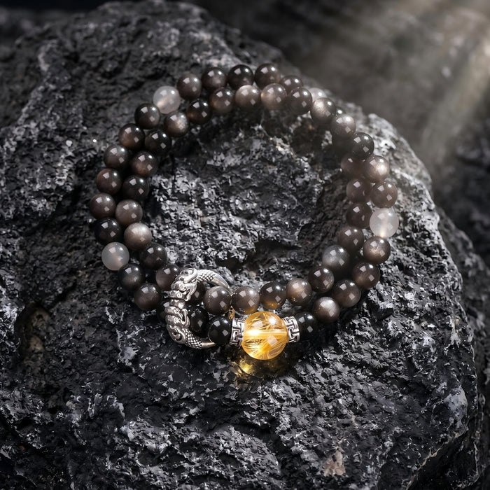 Prosperity Crystal Double Loop Bead Bracelets