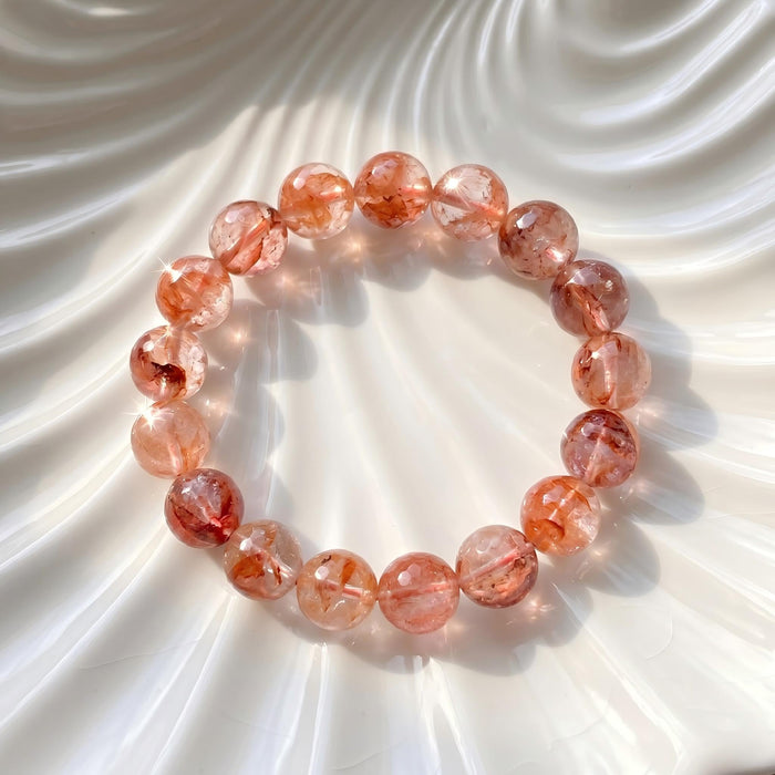 Red Flower Phantom Crystal Stretch Bead Bracelets
