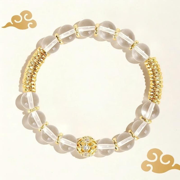Premium Clear Crystal Gold Spacer Bead Bracelets