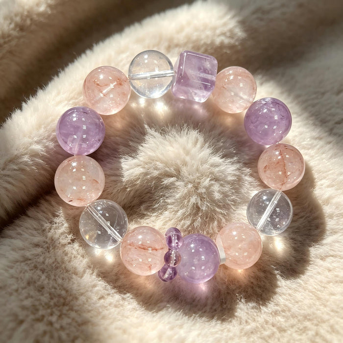 Orange Round Crystal Bead Bracelets